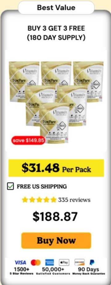 TrimPure Gold Patch discounted pricing chart encouraging customers to choose the best deal